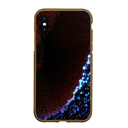 Чехол iPhone XS Max матовый Неоновый абстрактный свет, цвет: 3D-коричневый