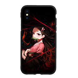 Чехол iPhone XS Max матовый Nezuko Demon Slayer art, цвет: 3D-черный