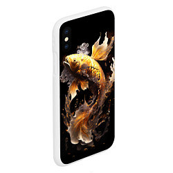 Чехол iPhone XS Max матовый Рыба золотой дракон, цвет: 3D-белый — фото 2
