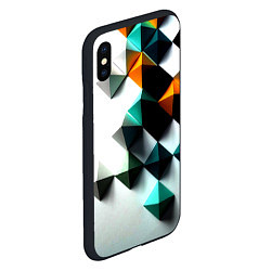 Чехол iPhone XS Max матовый Кубики текстура, цвет: 3D-черный — фото 2