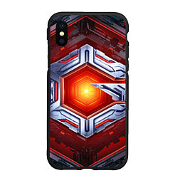 Чехол iPhone XS Max матовый Космическое яркое ядро, цвет: 3D-черный