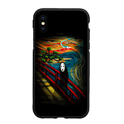 Чехол iPhone XS Max матовый Унесенные призраками Безликий бог в стиле Ван Гога, цвет: 3D-черный