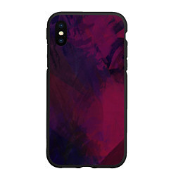 Чехол iPhone XS Max матовый Фиолетовый мазок, цвет: 3D-черный