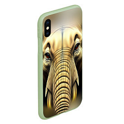 Чехол iPhone XS Max матовый Мой слон, цвет: 3D-салатовый — фото 2