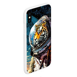 Чехол iPhone XS Max матовый Тигр космонавт на далекой планете, цвет: 3D-белый — фото 2