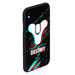 Чехол iPhone XS Max матовый Destiny в стиле glitch и баги графики на темном фо, цвет: 3D-черный — фото 2