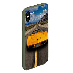 Чехол iPhone XS Max матовый Ретро маслкар Chevrolet Corvette Stingray, цвет: 3D-темно-зеленый — фото 2