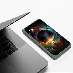 Чехол iPhone XS Max матовый Твоя вселенная, цвет: 3D-темно-зеленый — фото 2