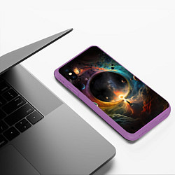 Чехол iPhone XS Max матовый Твоя вселенная, цвет: 3D-фиолетовый — фото 2