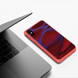 Чехол iPhone XS Max матовый Красная буря, цвет: 3D-красный — фото 2