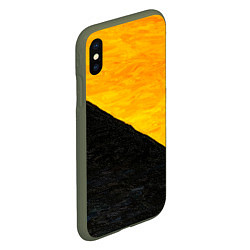 Чехол iPhone XS Max матовый Желто-черные масляные краски, цвет: 3D-темно-зеленый — фото 2