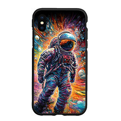 Чехол iPhone XS Max матовый Космический импрессионизм, цвет: 3D-черный
