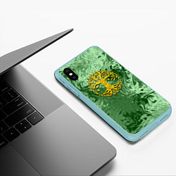 Чехол iPhone XS Max матовый Талисман древо жизни, цвет: 3D-мятный — фото 2