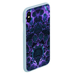 Чехол iPhone XS Max матовый Фрактальное искусство, цвет: 3D-голубой — фото 2