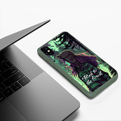 Чехол iPhone XS Max матовый Венди - Back to the forest, цвет: 3D-темно-зеленый — фото 2