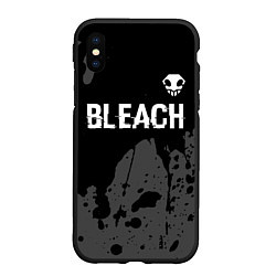 Чехол iPhone XS Max матовый Bleach glitch на темном фоне: символ сверху, цвет: 3D-черный