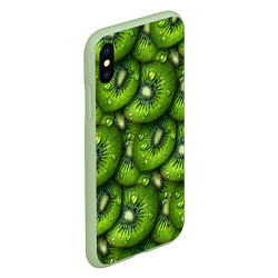 Чехол iPhone XS Max матовый Сочная текстура из киви, цвет: 3D-салатовый — фото 2