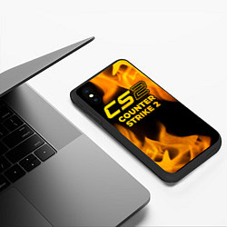 Чехол iPhone XS Max матовый Counter Strike 2 - gold gradient, цвет: 3D-черный — фото 2