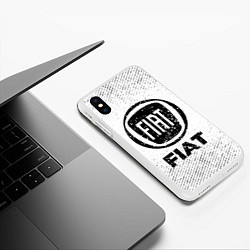 Чехол iPhone XS Max матовый Fiat с потертостями на светлом фоне, цвет: 3D-белый — фото 2