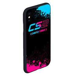 Чехол iPhone XS Max матовый Counter Strike 2 - neon gradient, цвет: 3D-черный — фото 2