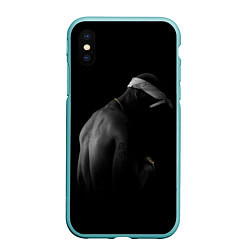 Чехол iPhone XS Max матовый 2Pac Тупак Шакур, цвет: 3D-мятный