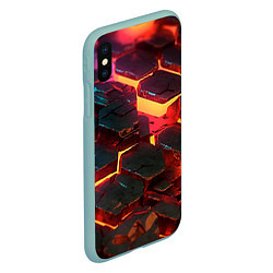 Чехол iPhone XS Max матовый Сломанные лавовые наносоты, цвет: 3D-мятный — фото 2