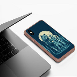 Чехол iPhone XS Max матовый Старик с волком, цвет: 3D-коричневый — фото 2