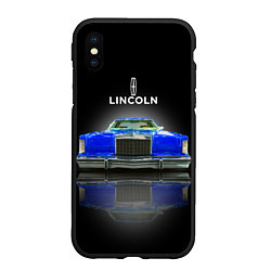 Чехол iPhone XS Max матовый Американский роскошный автомобиль Lincoln Continen, цвет: 3D-черный