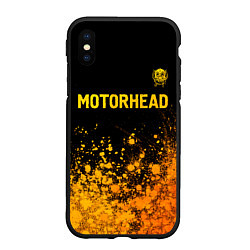 Чехол iPhone XS Max матовый Motorhead - gold gradient: символ сверху, цвет: 3D-черный