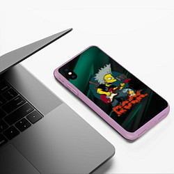 Чехол iPhone XS Max матовый Rock music Simpsons, цвет: 3D-сиреневый — фото 2