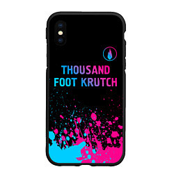 Чехол iPhone XS Max матовый Thousand Foot Krutch - neon gradient: символ сверх, цвет: 3D-черный