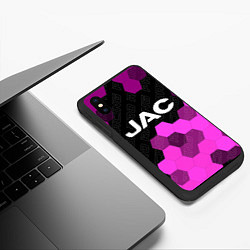 Чехол iPhone XS Max матовый JAC pro racing: символ сверху, цвет: 3D-черный — фото 2
