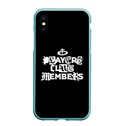 Чехол iPhone XS Max матовый Obladaet - players club members надпись, цвет: 3D-мятный