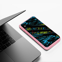 Чехол iPhone XS Max матовый Зеленая объемная абстракция, цвет: 3D-баблгам — фото 2