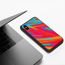 Чехол iPhone XS Max матовый Кислотная абстракция, цвет: 3D-черный — фото 2