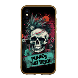 Чехол iPhone XS Max матовый Punks not dead, цвет: 3D-коричневый