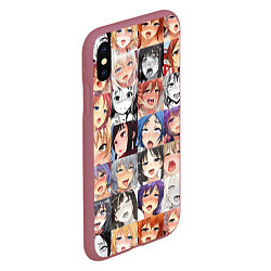 Чехол iPhone XS Max матовый Anime hentai ahegao manga, цвет: 3D-малиновый — фото 2