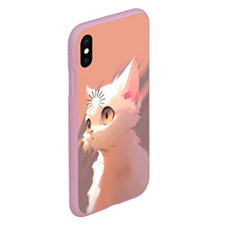 Чехол iPhone XS Max матовый Аниме Кот с загрузкой, цвет: 3D-розовый — фото 2