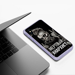 Чехол iPhone XS Max матовый Мертвый анархист панк, цвет: 3D-светло-сиреневый — фото 2