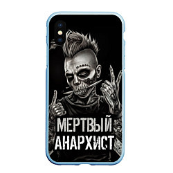 Чехол iPhone XS Max матовый Мертвый анархист панк, цвет: 3D-голубой