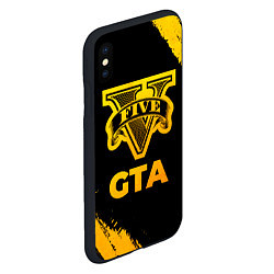 Чехол iPhone XS Max матовый GTA - gold gradient, цвет: 3D-черный — фото 2