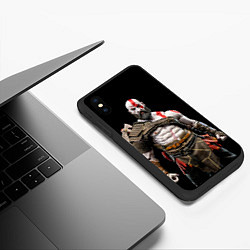 Чехол iPhone XS Max матовый Боевой Кратос, цвет: 3D-черный — фото 2