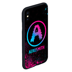 Чехол iPhone XS Max матовый Aerosmith - neon gradient, цвет: 3D-черный — фото 2