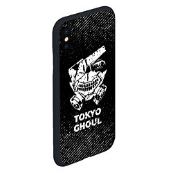 Чехол iPhone XS Max матовый Tokyo Ghoul с потертостями на темном фоне, цвет: 3D-черный — фото 2