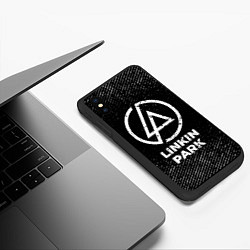 Чехол iPhone XS Max матовый Linkin Park с потертостями на темном фоне, цвет: 3D-черный — фото 2