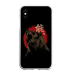 Чехол iPhone XS Max матовый Japanese bear, цвет: 3D-белый