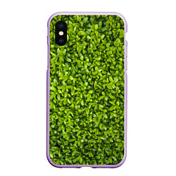 Чехол iPhone XS Max матовый Зеленая травка, цвет: 3D-сиреневый