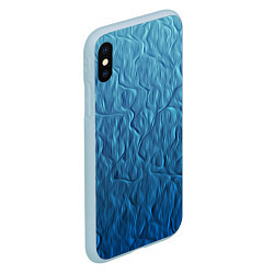 Чехол iPhone XS Max матовый Волнистый узор, цвет: 3D-голубой — фото 2