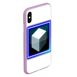 Чехол iPhone XS Max матовый Белый куб и магия, цвет: 3D-сиреневый — фото 2
