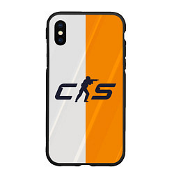 Чехол iPhone XS Max матовый Counter Strike 2 White Orange Stripes, цвет: 3D-черный